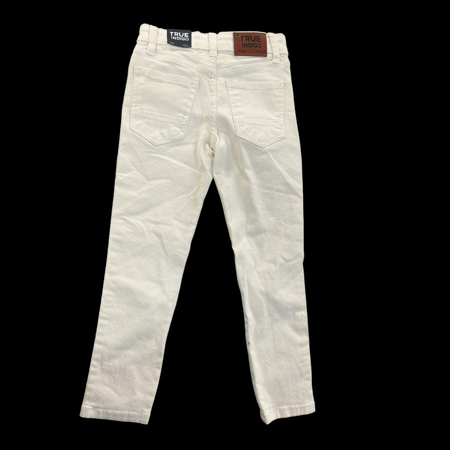 True Indigo White Slim Stretch Distressed Denim Moto Jeans Boys size 6 NWT!