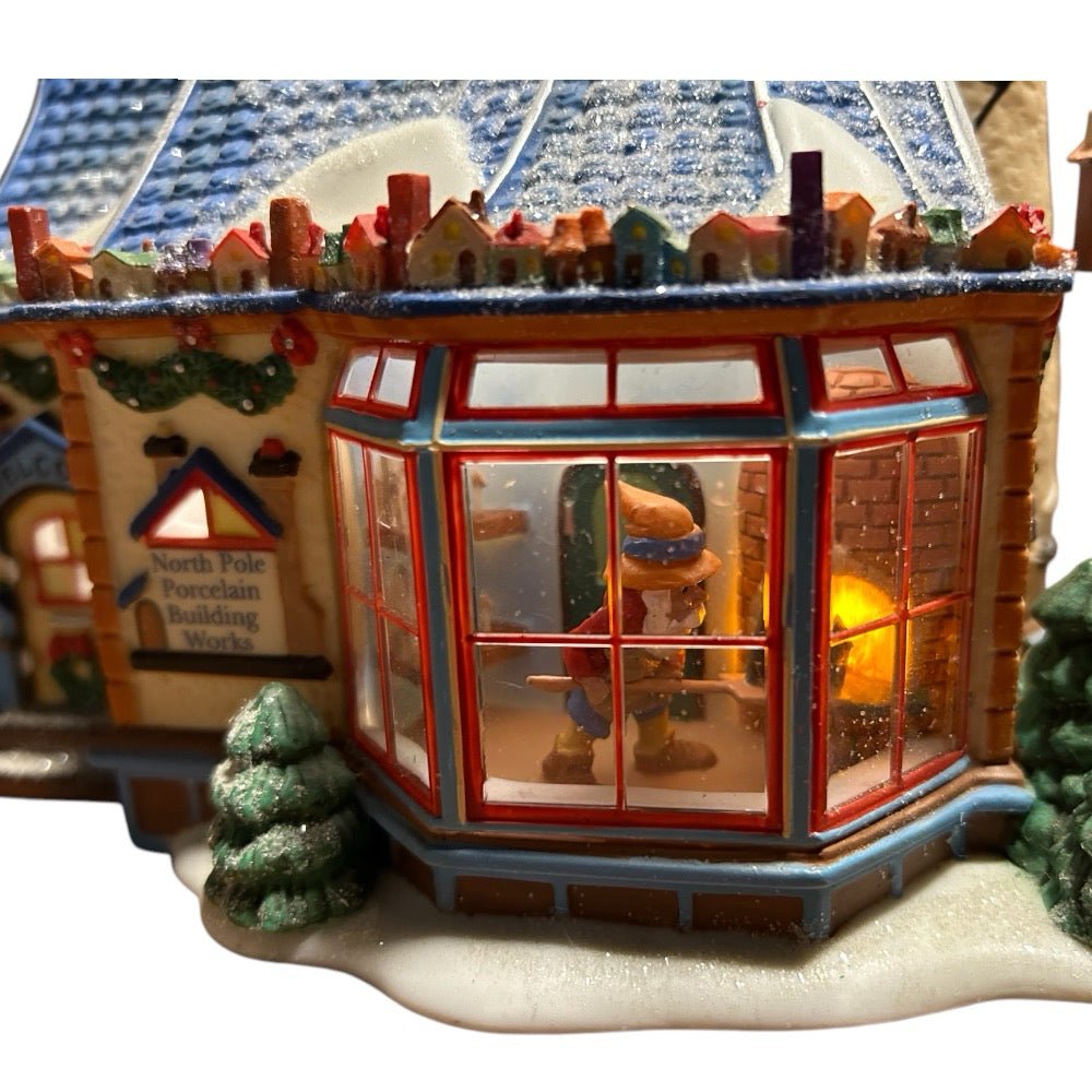 Dept 56 North Pole Porcelain Building Works Village House 30 Anniversay RETIRED | Finer Things Resale