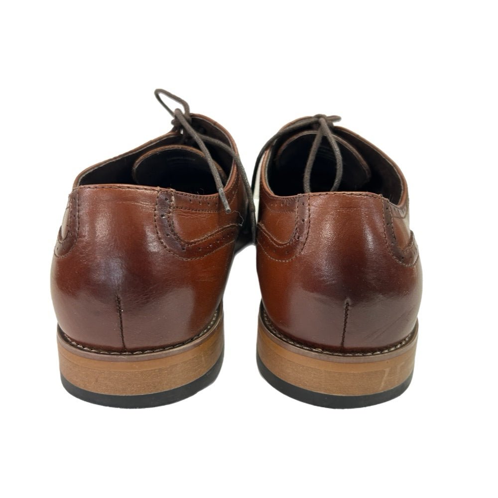 Stacy Dunbar Cognac Leather WIngtop Oxford Dress Shoes 25064 Mens size 12M | Finer Things Resale