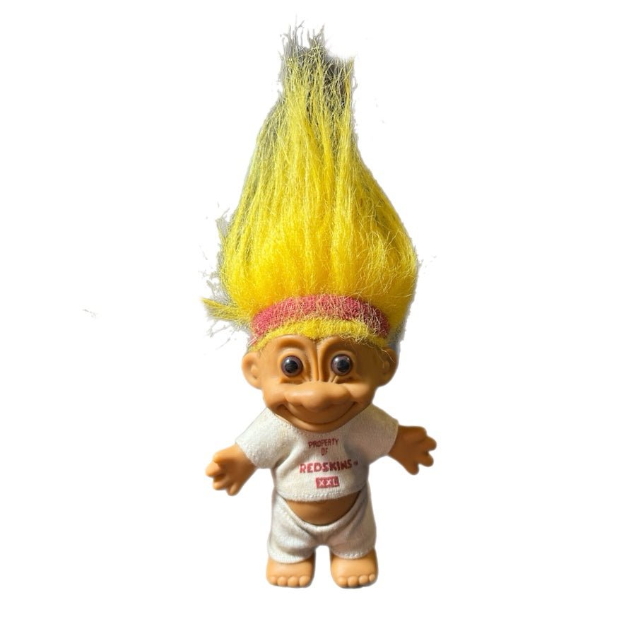 Vintage 1990's Russ Berrie NFL Washington Redskins Troll Doll Yellow Hair 5" | Finer Things Resale