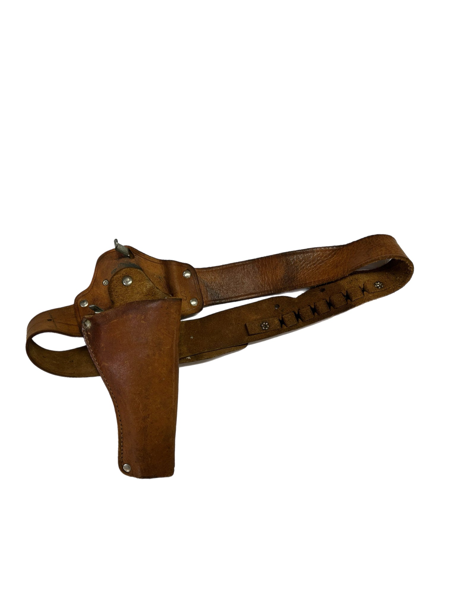 Hubley Texan Cap Gun with Mattel Swivelshot leather holster VINTAGE 1950'S | Finer Things Resale