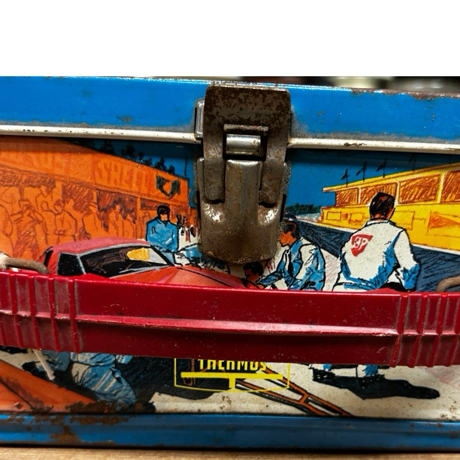 Auto-Race Magnetic Game Kit Case Metal Lunch Box King-Seely Thermos VINTAGE 1967 | Finer Things Resale