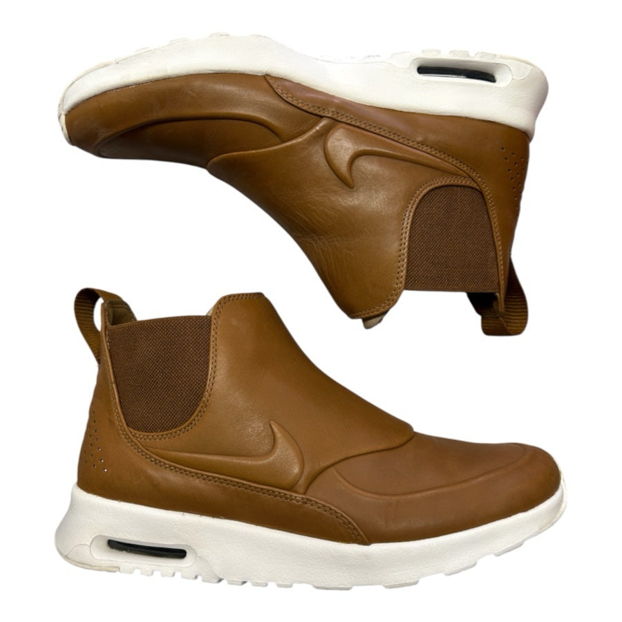 Nike Air Max Thea Mid Boots Brown Leather Chelsea Sneakers Size 8.5 859550-200