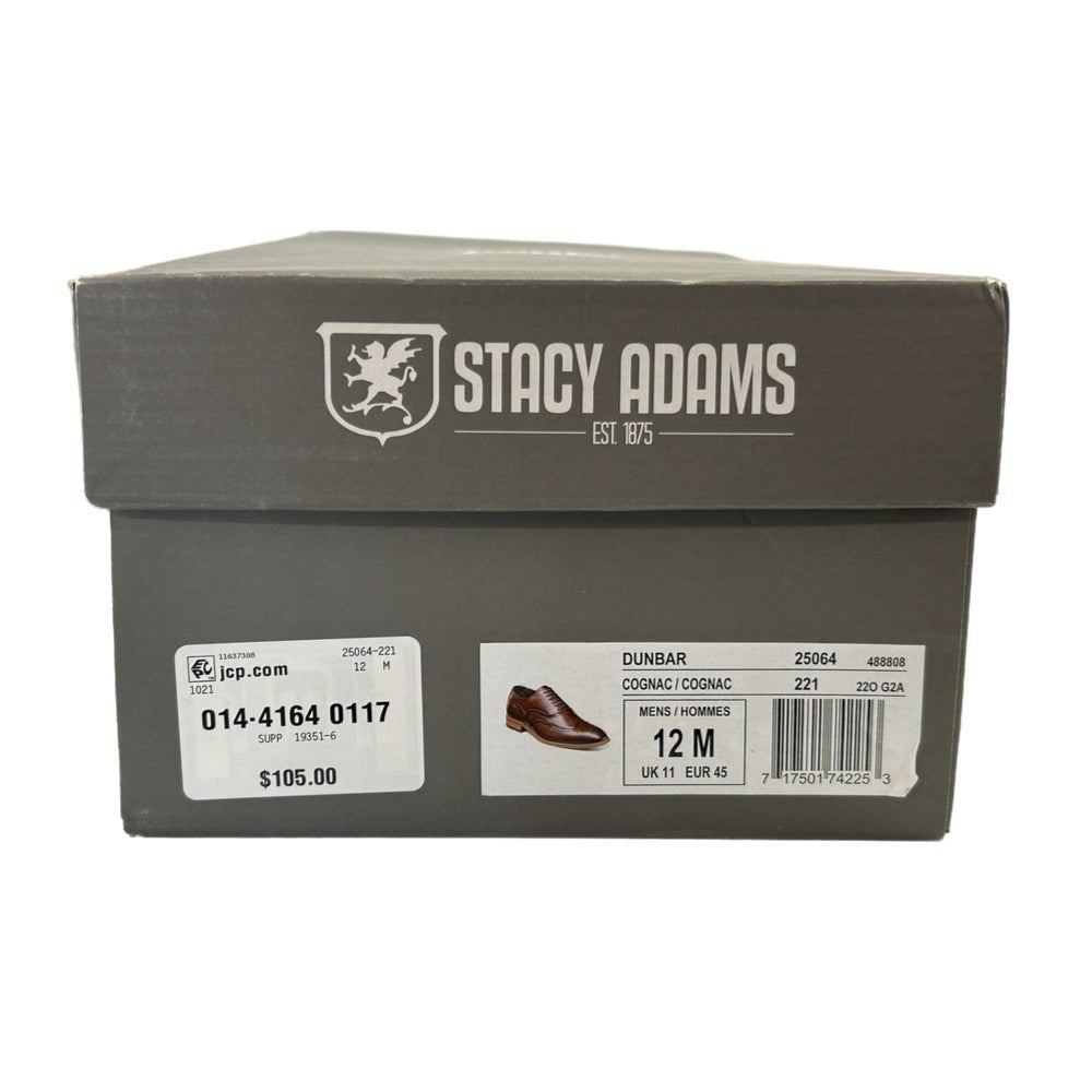 Stacy Dunbar Cognac Leather WIngtop Oxford Dress Shoes 25064 Mens size 12M | Finer Things Resale
