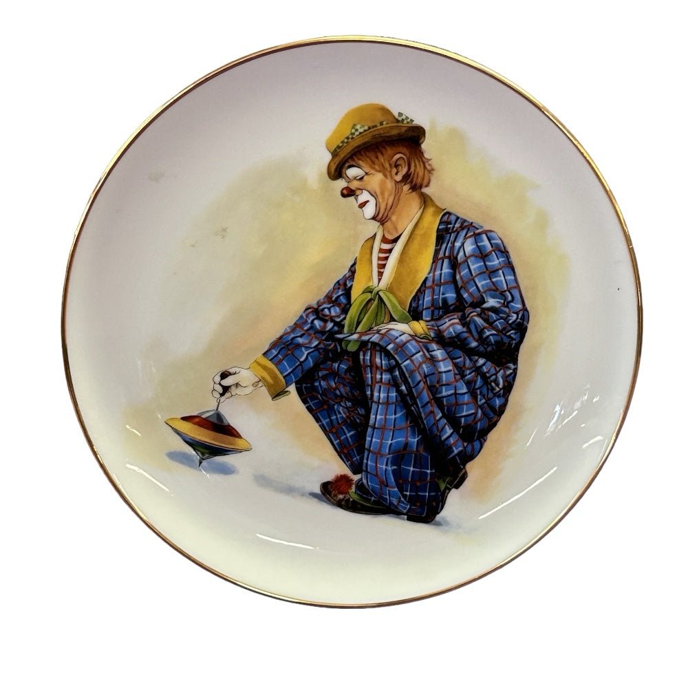 Hamilton Collection Clown Capers Spinner gold rim collector plate VINTAGE 1993 | Finer Things Resale