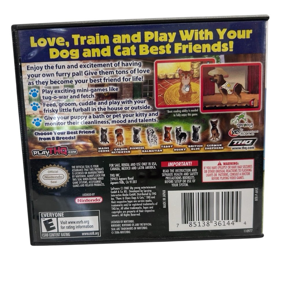 Paws & Claws Dogs & Cats Best Friends Nintendo DS game 2007 Rated E | Finer Things Resale