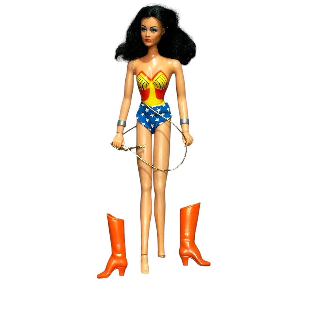 Wonder Woman 12" action figure doll 1976 Mego Diana Navy Suit Lasso + more | Finer Things Resale