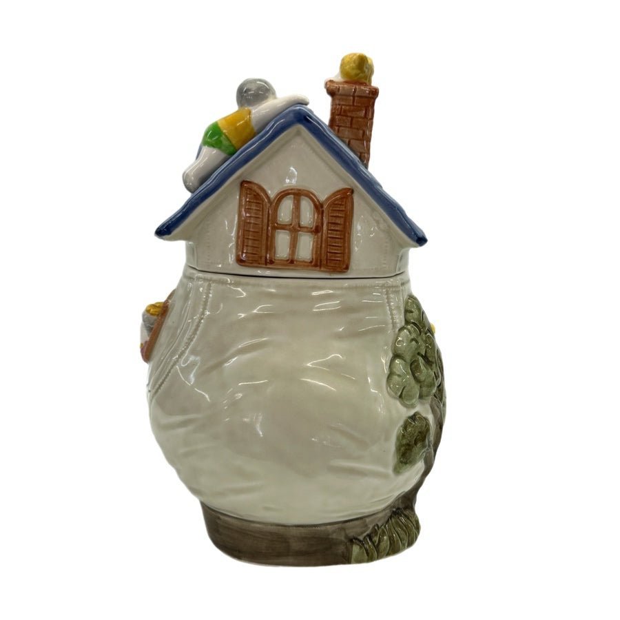 Fitz & Floyd Old Lady Who Lived in a Shoe Ceramic Cookie Jar VINTAGE 1986