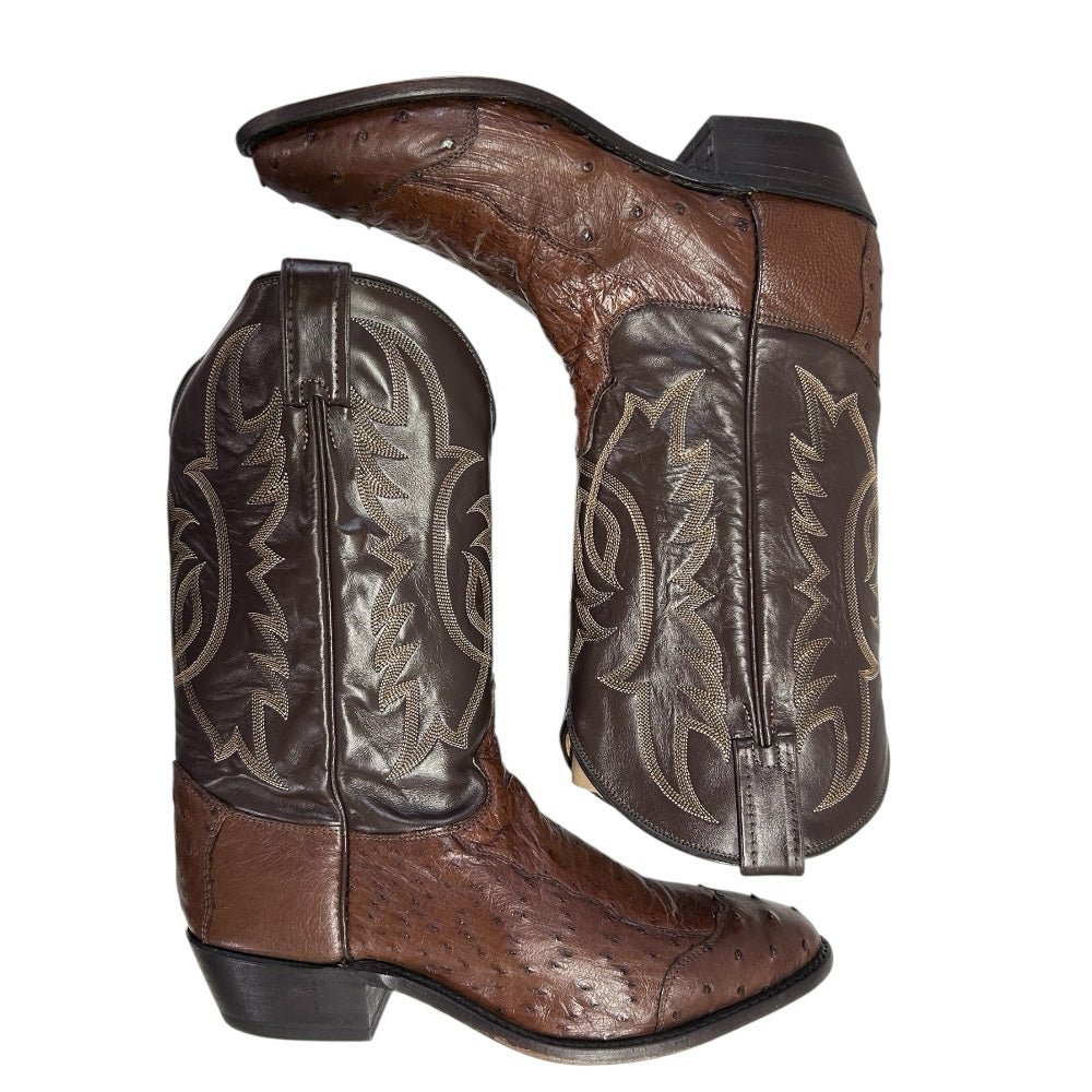 Tony Lama Full Quill Ostrich Western Cowboy Boots SIZE 11D Made in USA | Finer Things Resale