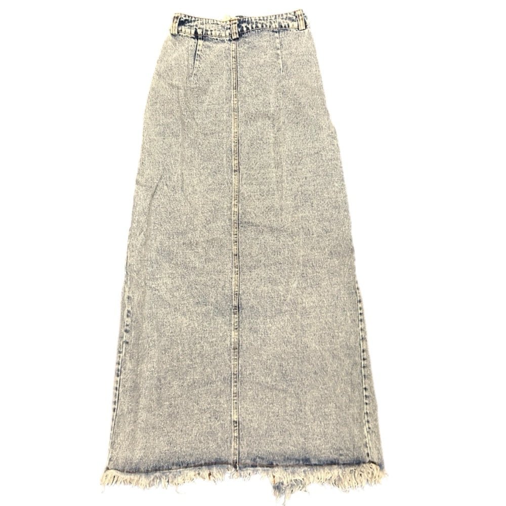 Oneleven Josette stonewash denim maxi skirt SIZE SMALL NWT! | Finer Things Resale