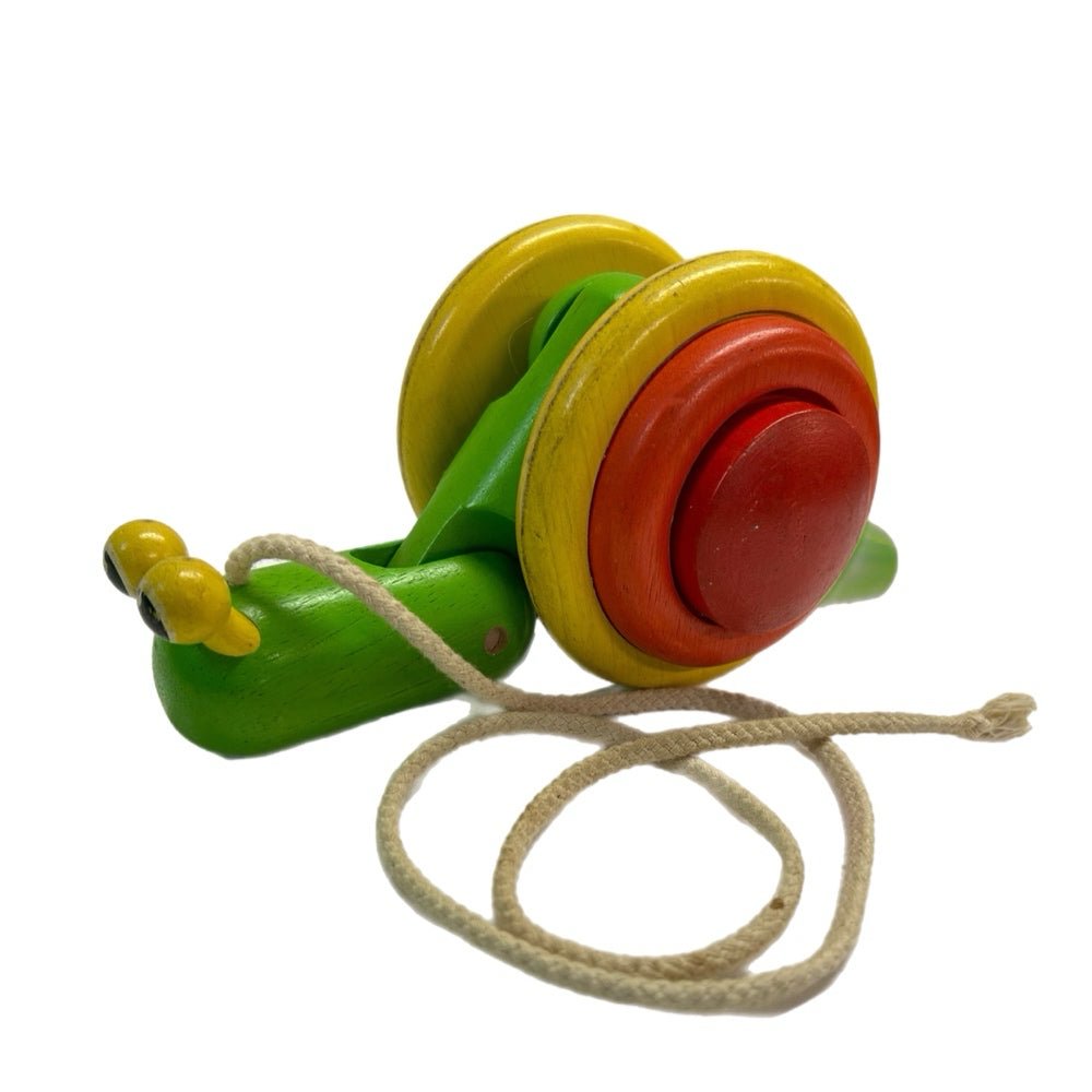 Plan Toys Wooden Snail Pull Along Toy | Finer Things Resale