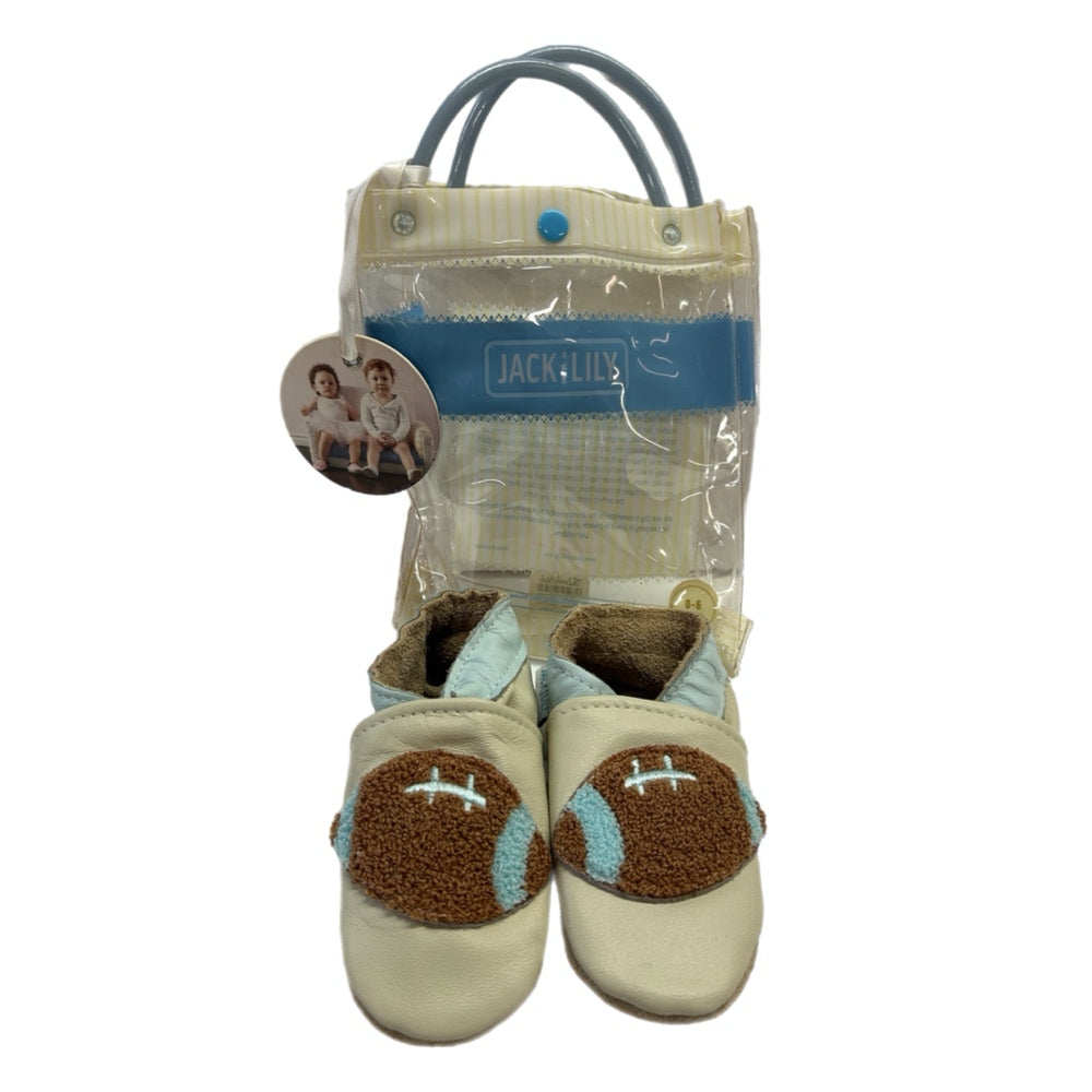 Jack & Lily Football Leather Moccasins Loafer Shoes SIZE 0-6 MONTHS