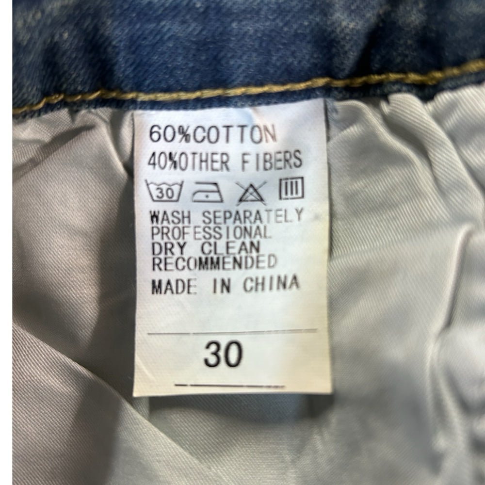 Fashion Skull Punk Rocker Graffiti Distressed Jeans D'Andijieshen SIZE 30 NWT | Finer Things Resale