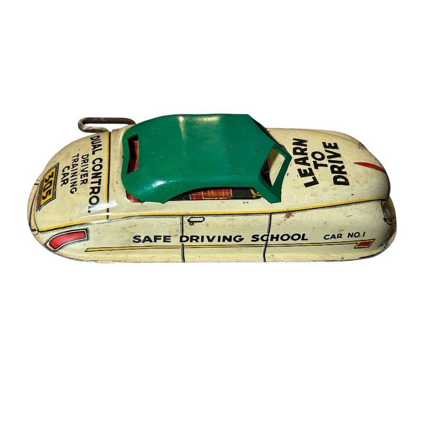 Louis Marx & Co Learn To Drive Safe Driving School Tin Litho Wind-up Toy Car USA | Finer Things Resale
