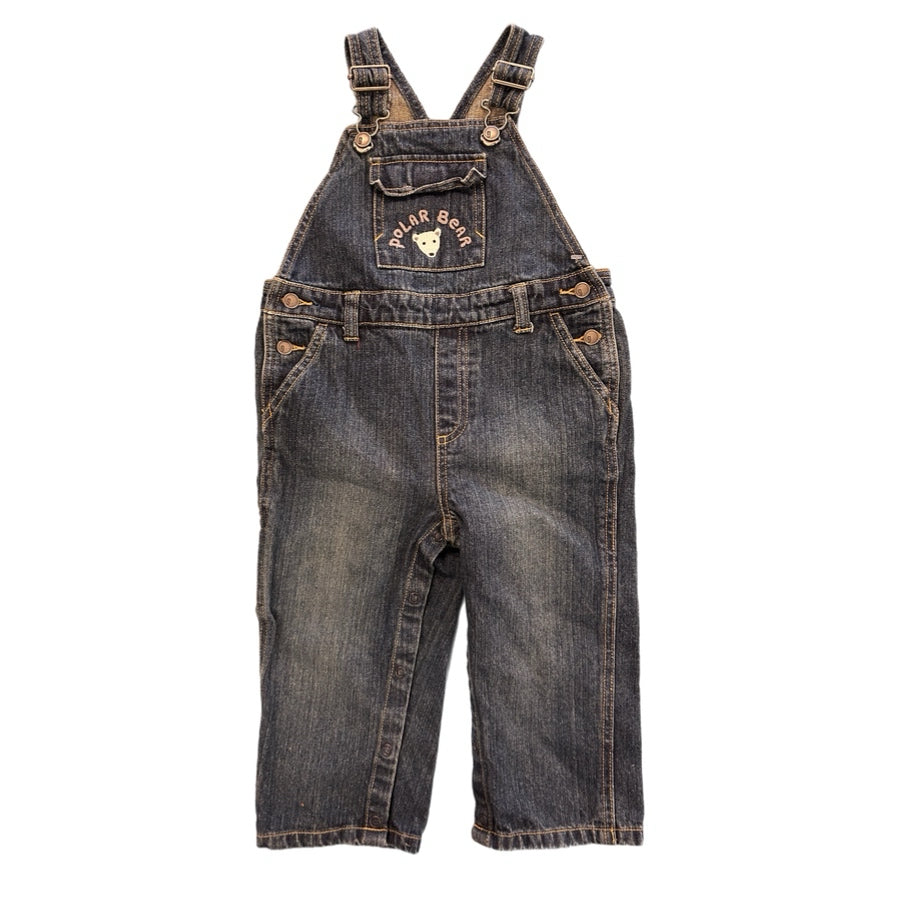 Vintage Gymboree Polar Bear Denim Overalls  Embroidered Bear Y2K Boys 2T