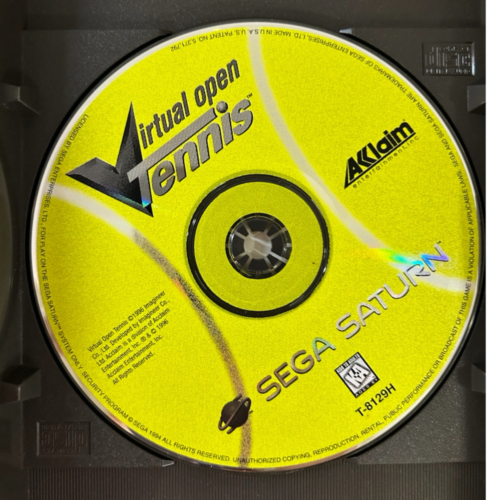 Virtual Open Tennis Sega Saturn game with booklet VINTAGE 1996 | Finer Things Resale