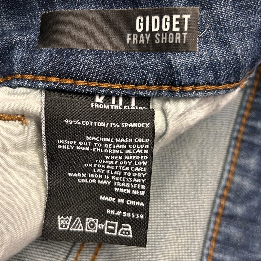 kloth gidget fray mid-rise denim shorts size 4