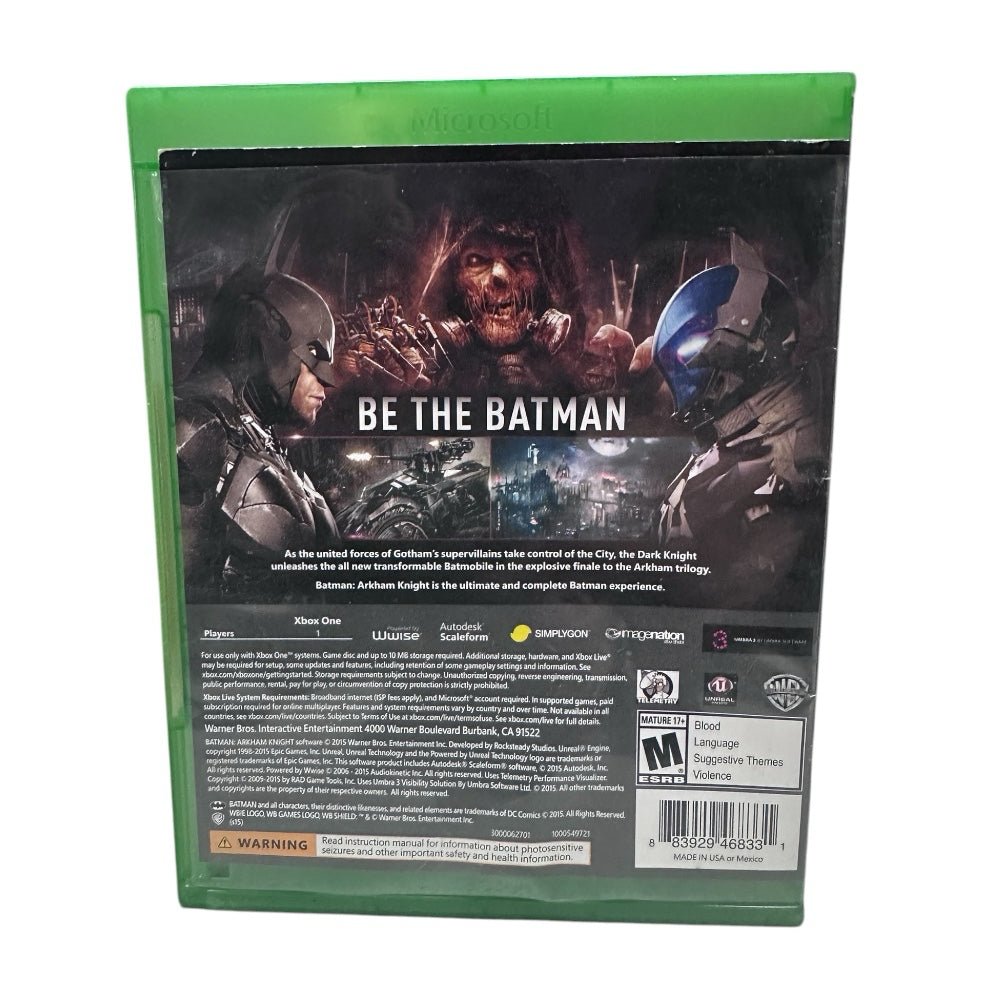 Batman Arkham Knight XBOX One game Microsoft Warner Bros Games M17+ 2015 | Finer Things Resale