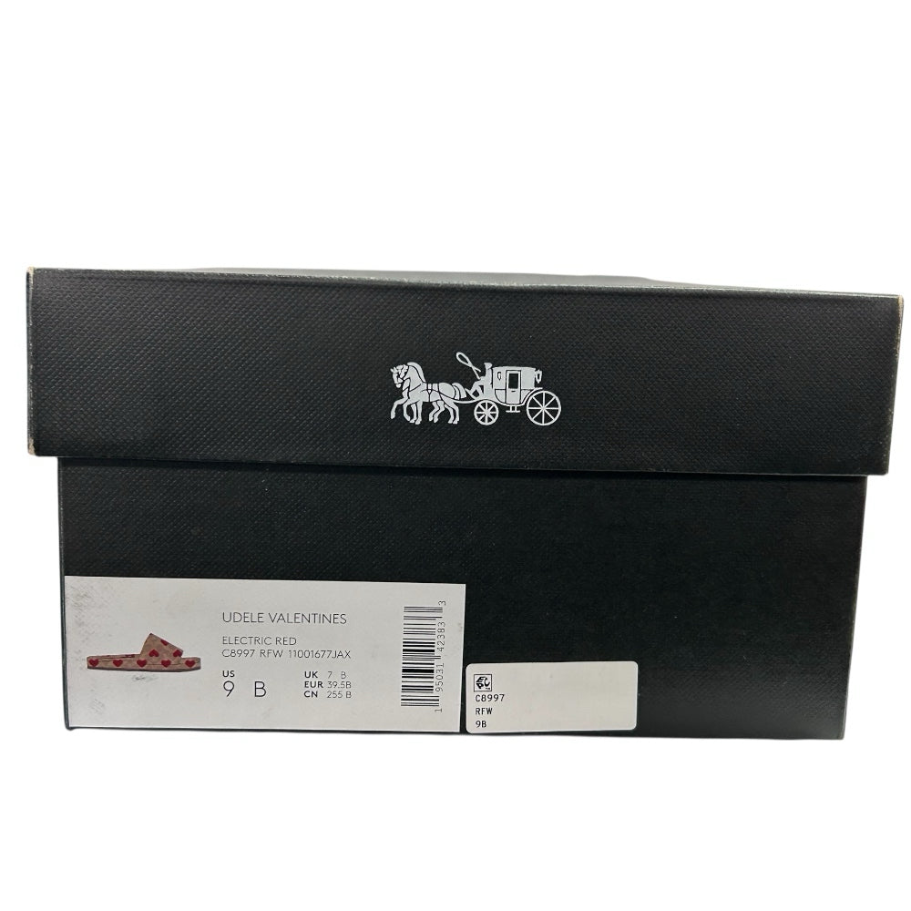 Coach Udele Valentines Electric Red Print Slide Sandals SIZE 9 | Finer Things Resale