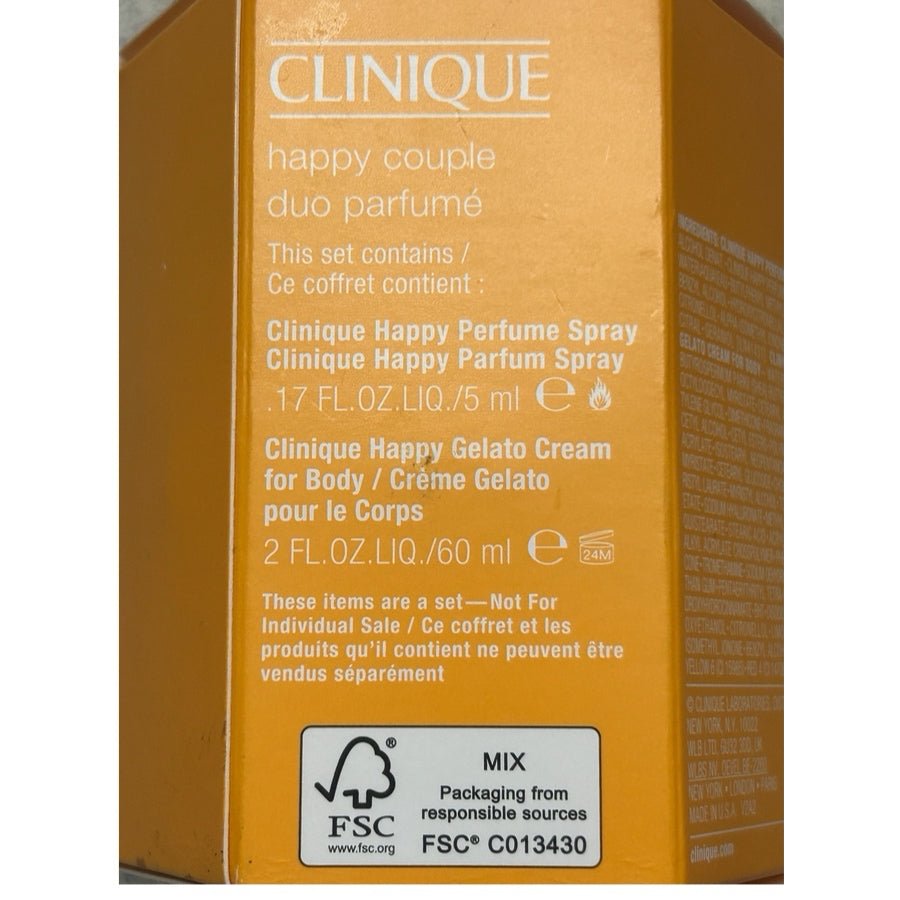 Clinique Happy Couple For Women Mini Parfum Spray * Gelato Cream Gift Set NEW | Finer Things Resale