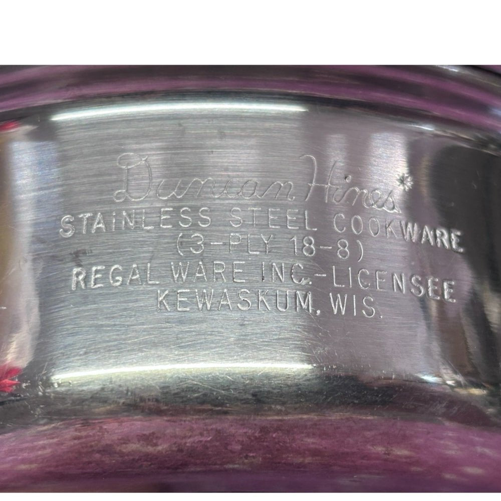 Duncan Hines Regal Ware Stainless Steel Sauce Pan Pot with Lid 3-Ply 18-18 1/2QT | Finer Things Resale
