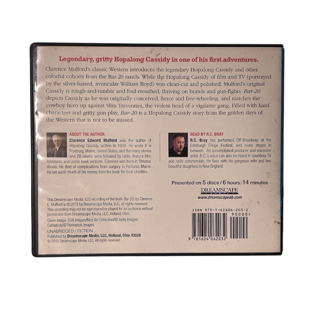 Bar 20 A Hopalong Cassidy Western Novel  Clarence E Mulford Audio CD Unabridged | Finer Things Resale