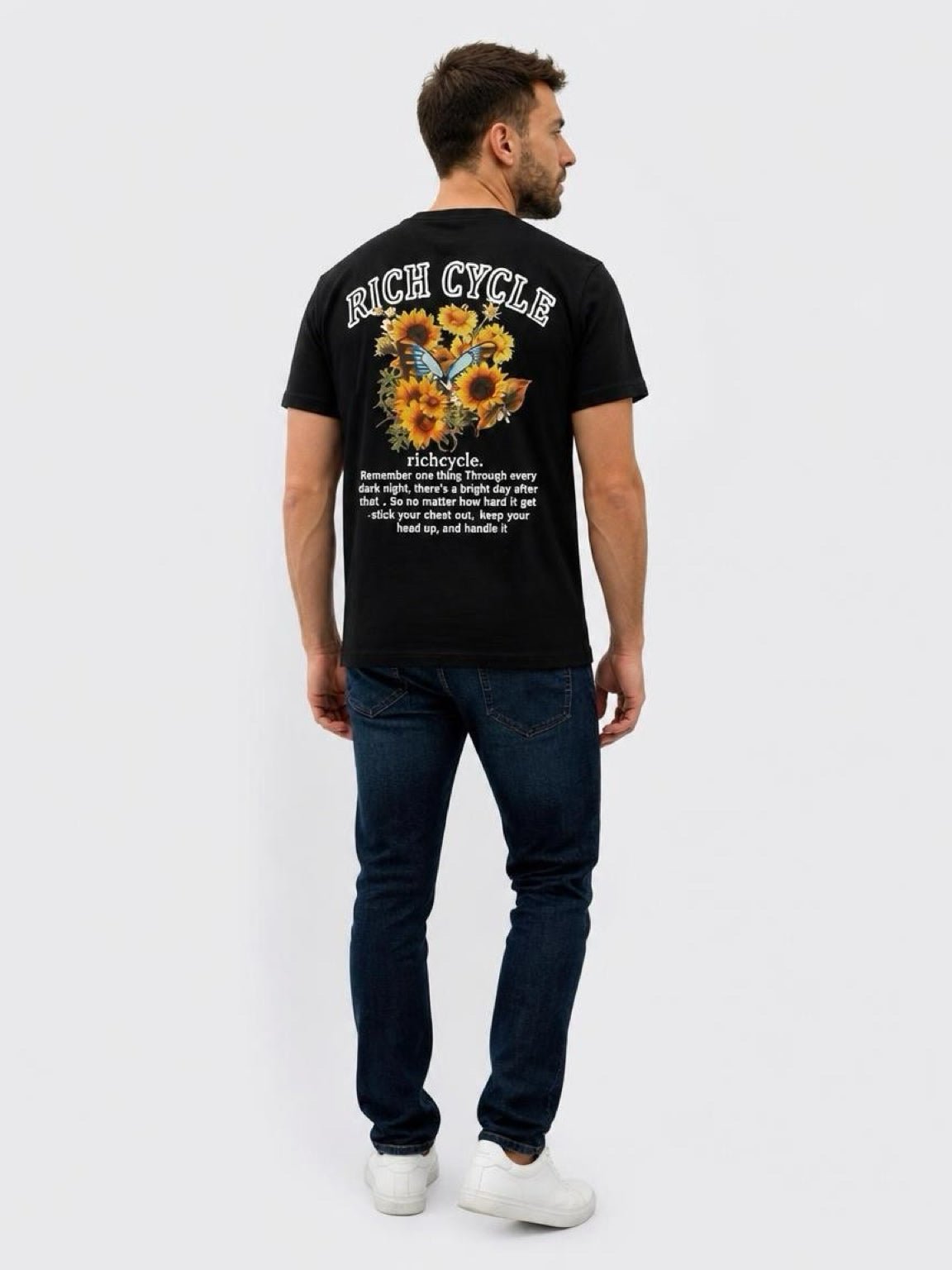 Rich Cycle T-Shirt Sunflower Butterfly Graphic Tee MENS SIZE SMALL | Finer Things Resale