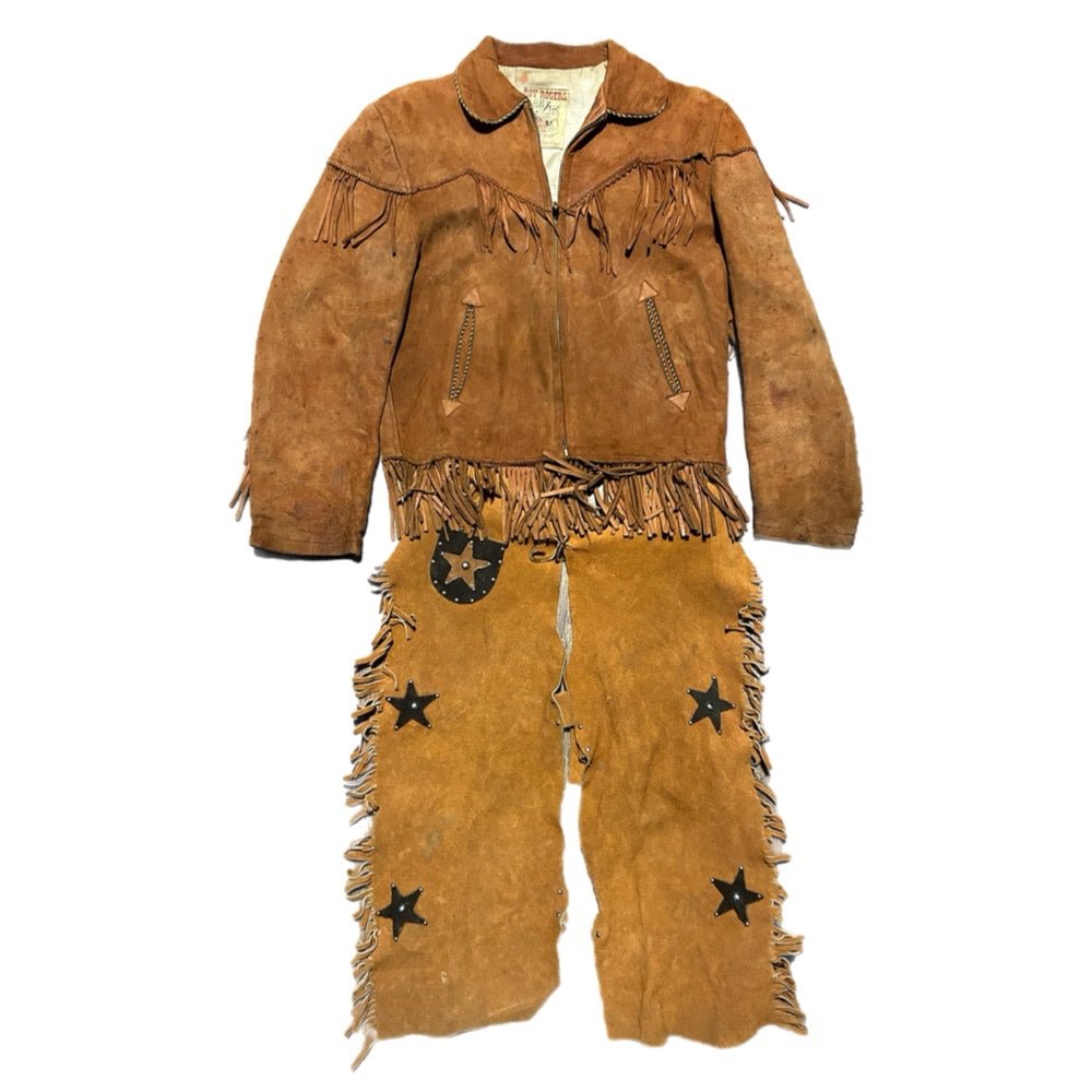 Roy Rogers Cowboy Western Leather Jacket & Chaps Youth size VINTAGE 1950's | Finer Things Resale