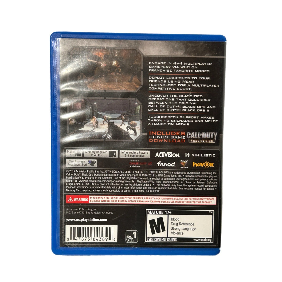 Call of Duty Black Ops: Declassified PS Vita Sony Playstation Vita Game 2012