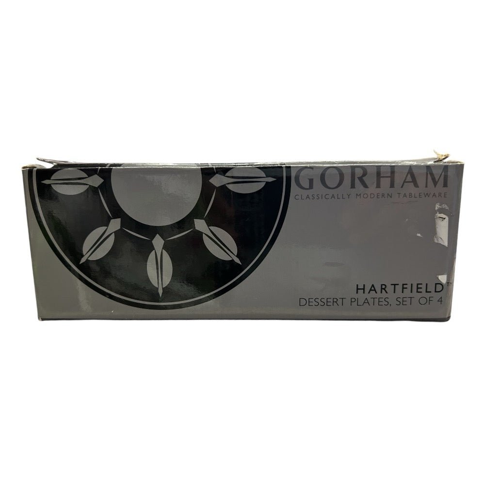 Gorham Hartfield 7" crystal dessert plates SET OF 4 BRAND NEW! | Finer Things Resale