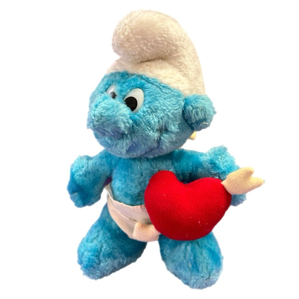 Peyo Wallace Berrie Cupid Smurf plush Heart Valentine VINTAGE 1982 | Finer Things Resale