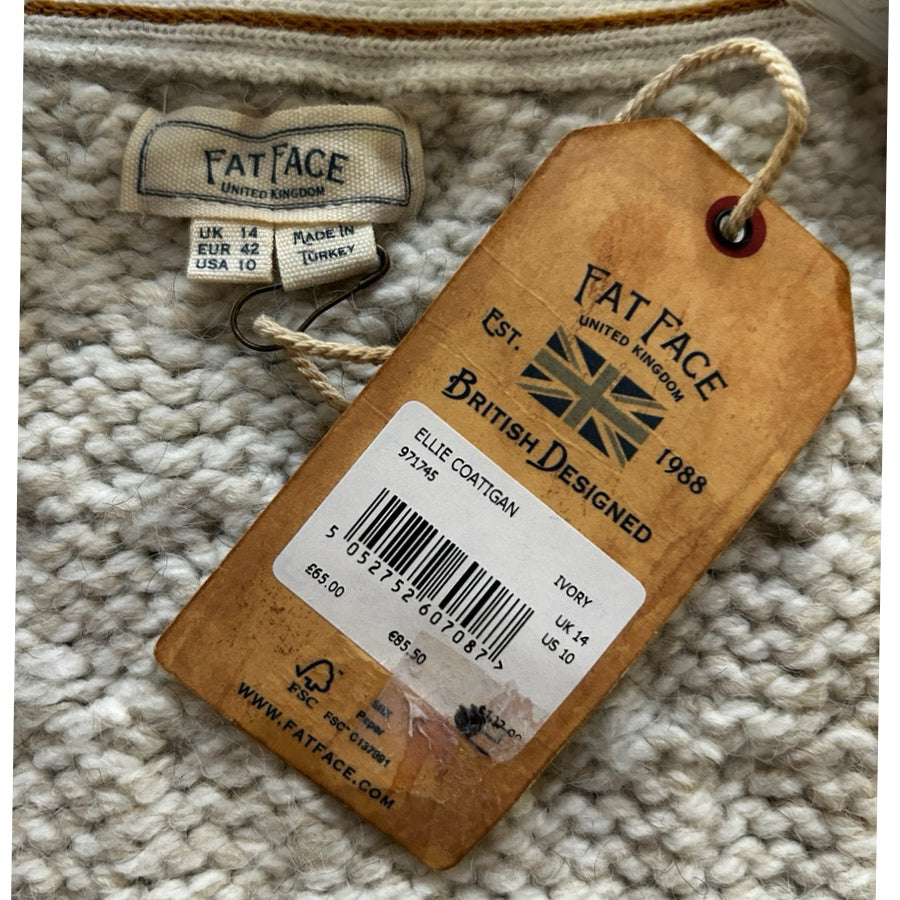 Fat Face Ellie Coatigan long sleeve cardigan tunic sweater SIZE 10 NWT | Finer Things Resale