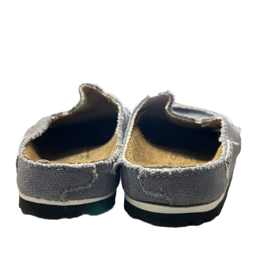 Birki's by Birkenstock Kids Gray Canvas Slip On Mules Clogs Sandals US 12 EU 30