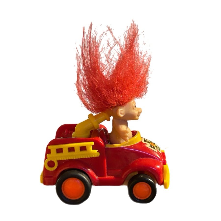 Russ Berrie Fireman Troll  Fire Truck Pull Back Toy 2014483  VINTAGE 1990's | Finer Things Resale