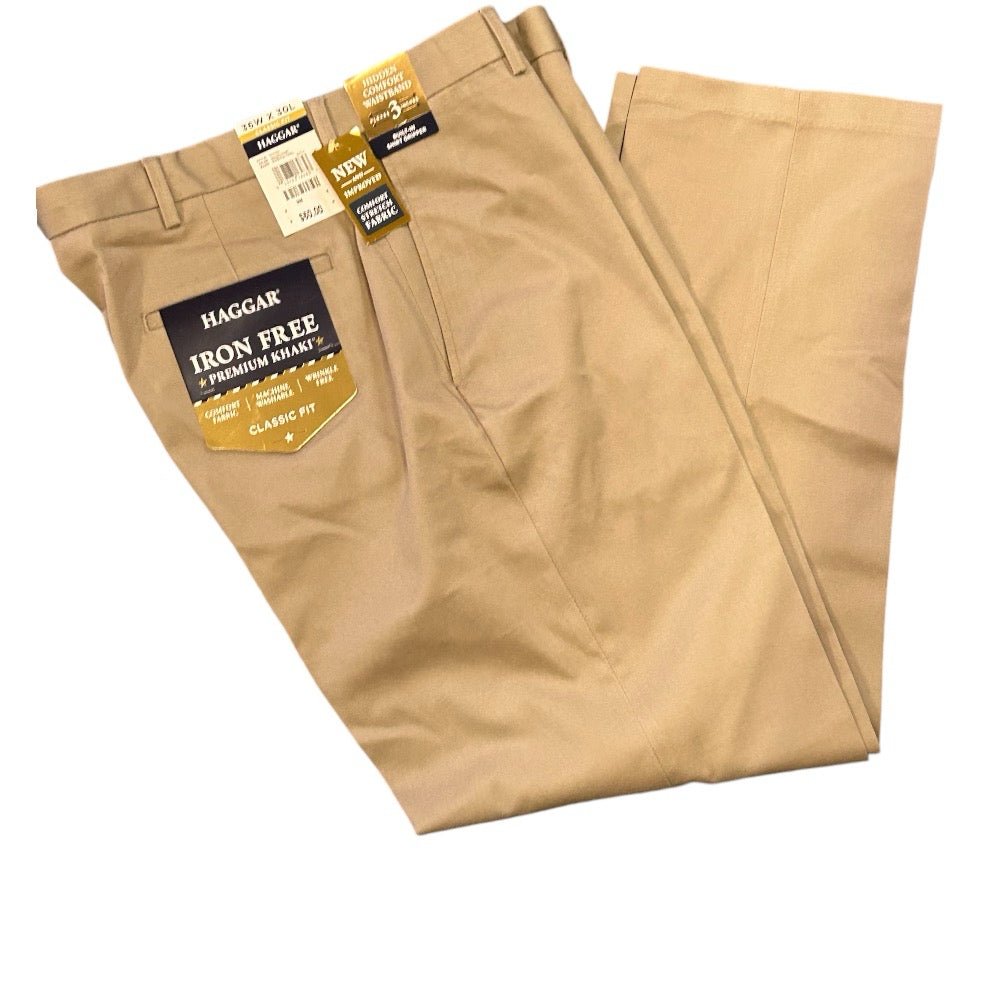 Haggar Premium Khaki Twill Stretch Classic Fit Pants SIZE 36x30 NWT! | Finer Things Resale