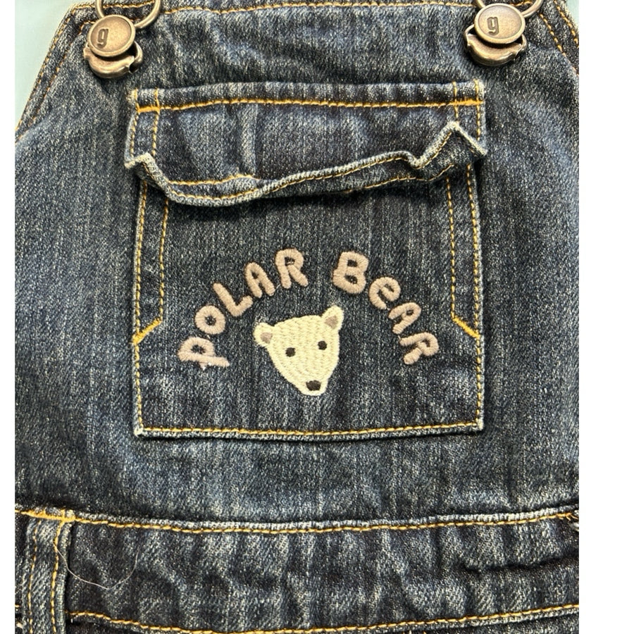 Vintage Gymboree Polar Bear Denim Overalls  Embroidered Bear Y2K Boys 2T