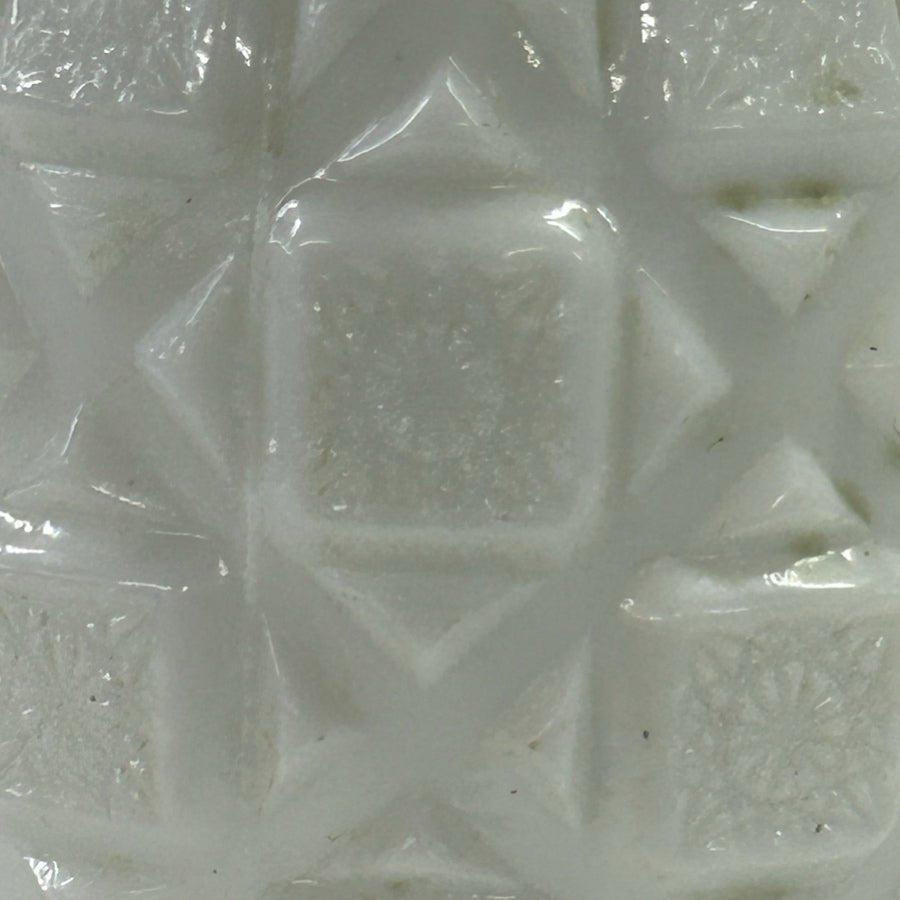 Westmoreland Old Quilt Milk Glass Celery Ruffle Footed Vase Mid-Century VINTAGE | Finer Things Resale