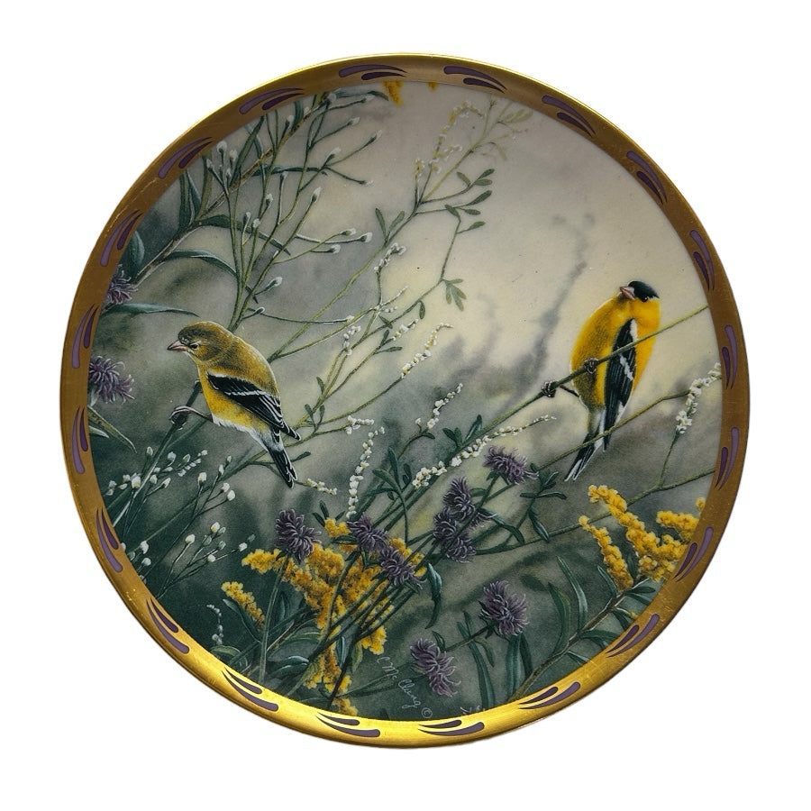 Lenox Golden Splendor Goldfinch Collector Plate Cathrine H Chang VINTAGE 1992 | Finer Things Resale