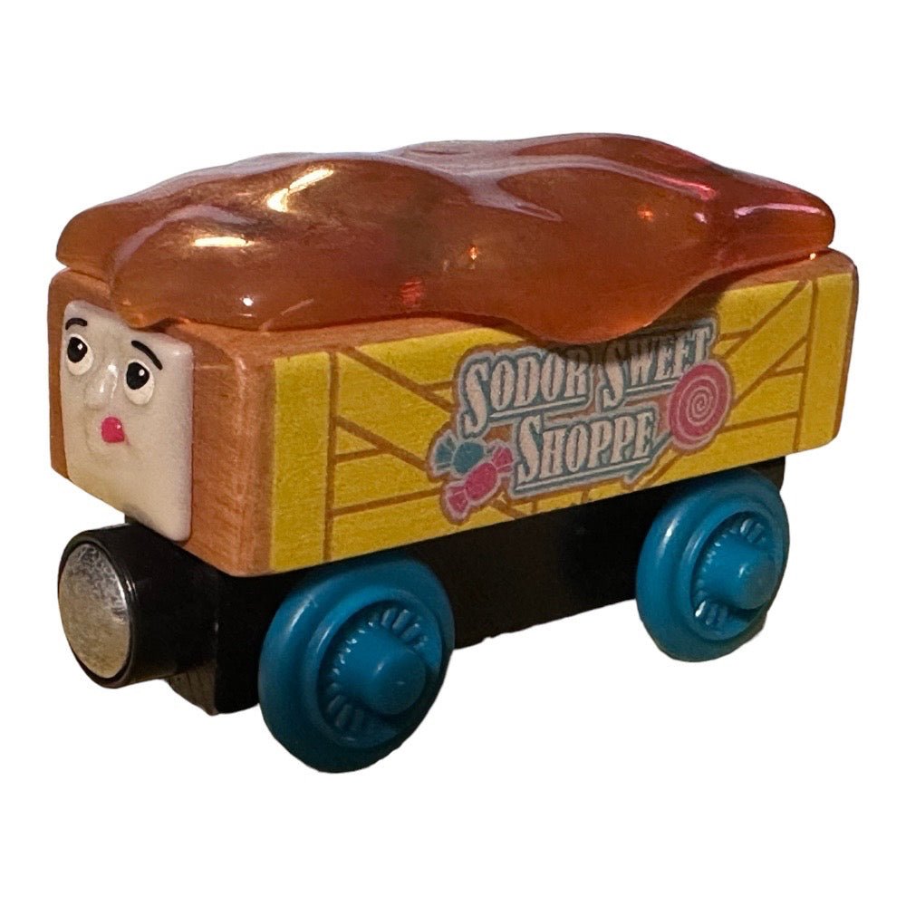 Mattel Thomas & Friends Sodor Sweet Shoppe Caramel Car Wooden Railway Car 2012 | Finer Things Resale