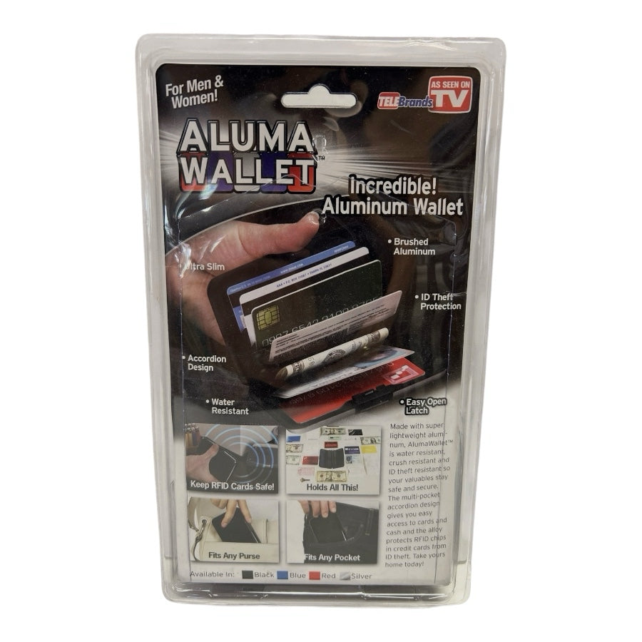 Aluma Wallet Aluminum RFID Blocking Wallet Black As Seen on TV New, sealed