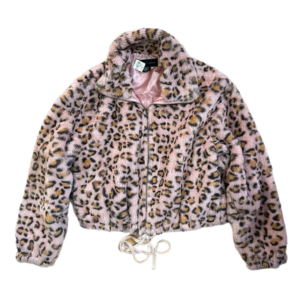 Know.One.Care Leopard print plush jacket coat SIZE MEDIUM NWT!