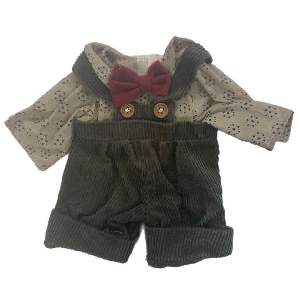 T.C. Dawson plush bear  overall outfit set Ray & Maria Bear $1497 VINTAGE 1990's | Finer Things Resale