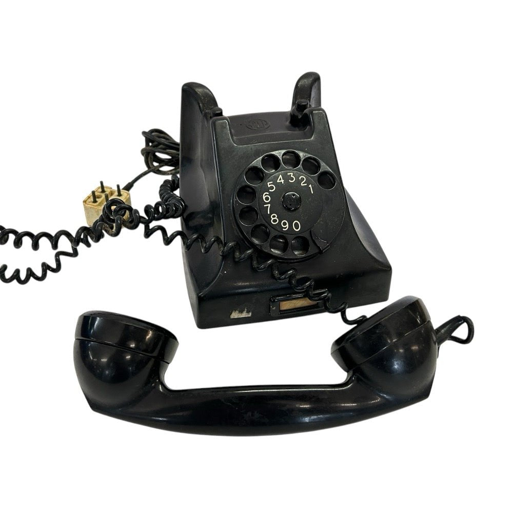 Ericsson Reun PTT Black Rotary Dial Telephone Bakelite VINTAGE 1950'S | Finer Things Resale