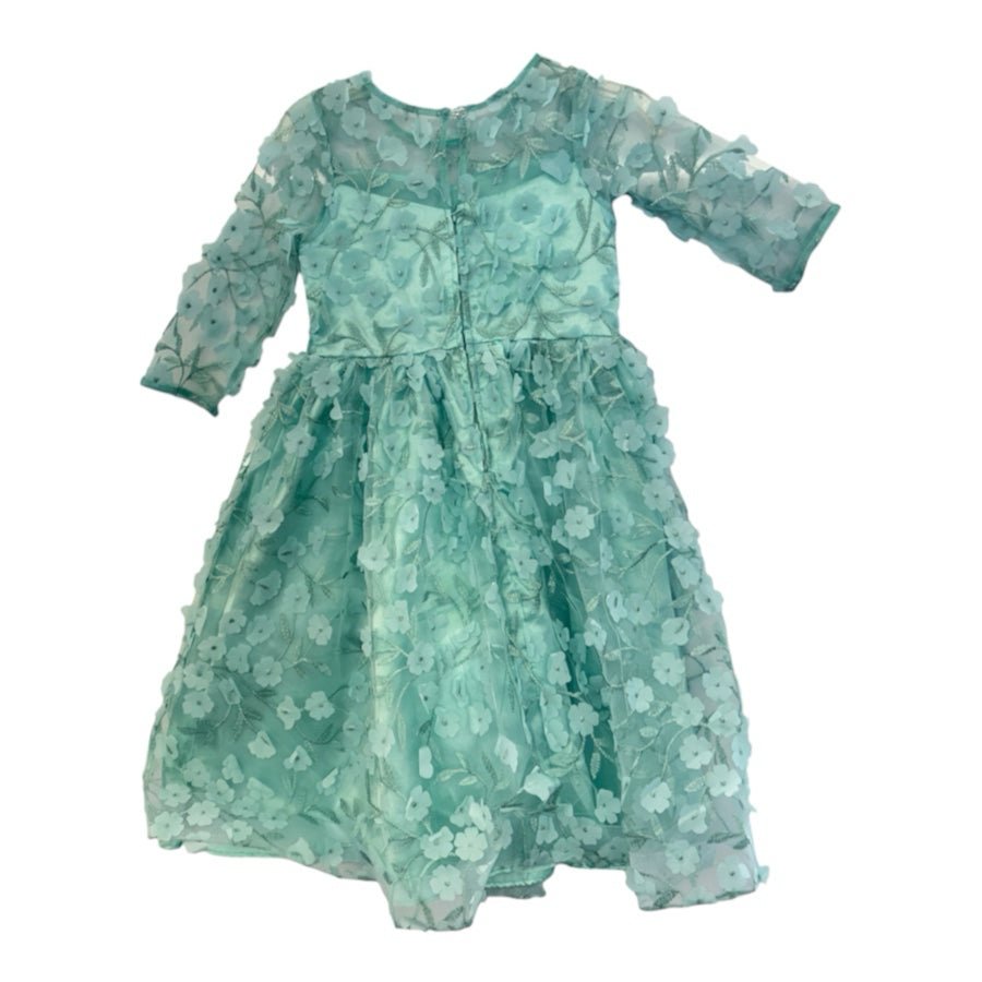 Rare Editions Floral Embroidered Mesh Tulle Party Dress GIRLS 6X | Finer Things Resale
