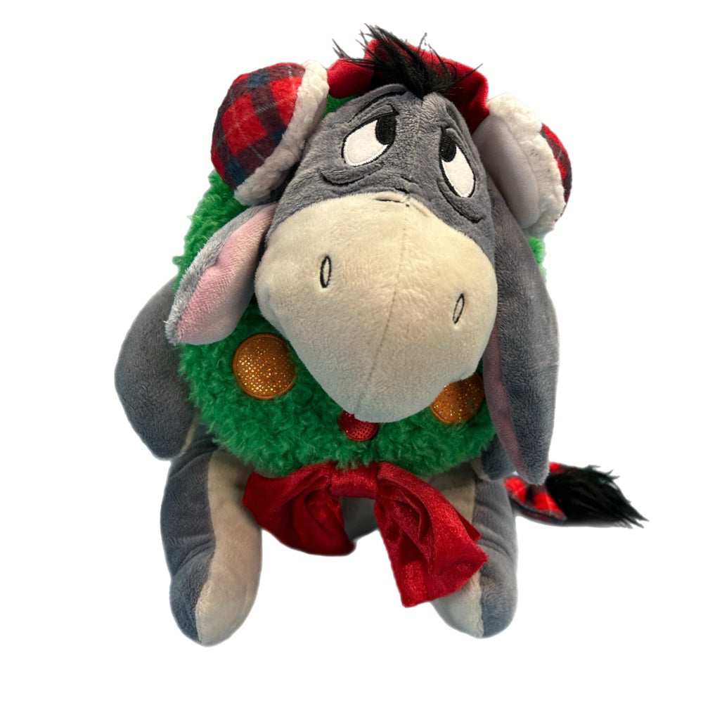 Disney Store Eeyore Holiday Plush Stuffed Animal Toy Christmas Wreath 2021 | Finer Things Resale