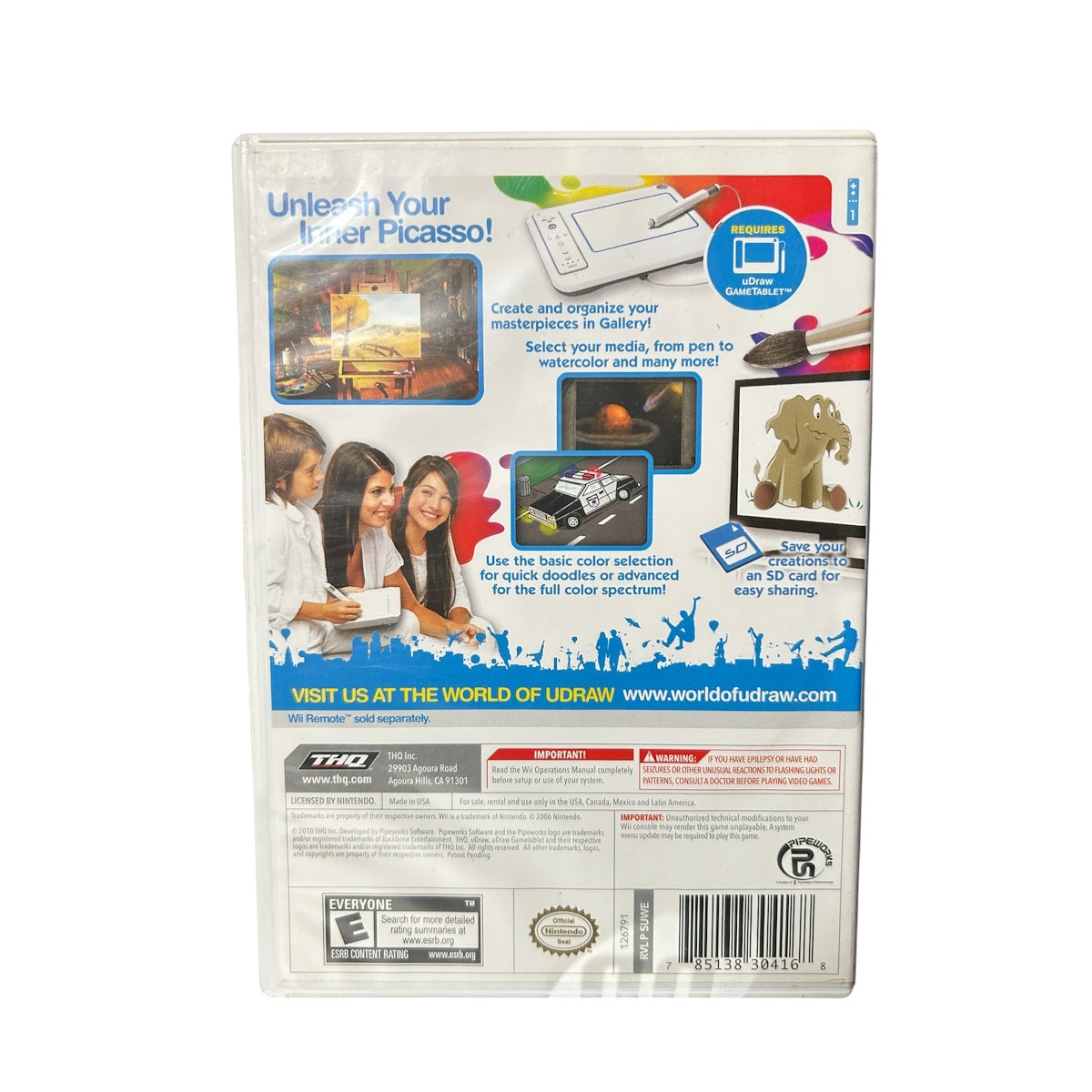 uDraw Studio Nintendo Wii Game 2010 THQ CIB Rated E