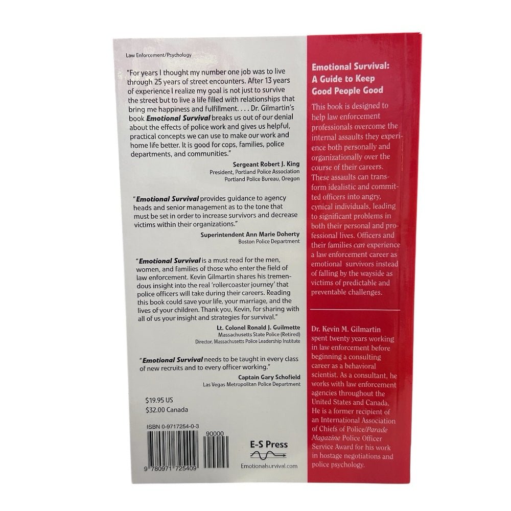 Emotional Survival for Law Enforcement: A Guide for Officers  Kevin M Gilmartin | Finer Things Resale