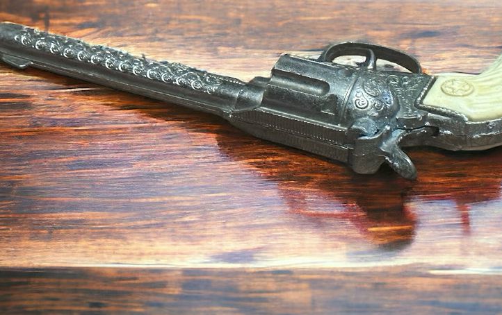 Hubley Rodeo Cap Gun Set with Daisy Leather Holster VINTAGE 1960 Western Cowboy