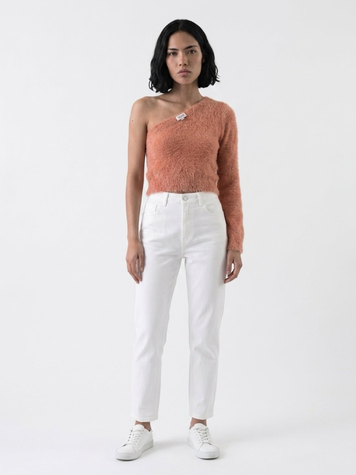 LE LIS Collection Fuzzy Eyelash Knit Cropped Pink Sweater SIZE SMALL | Finer Things Resale