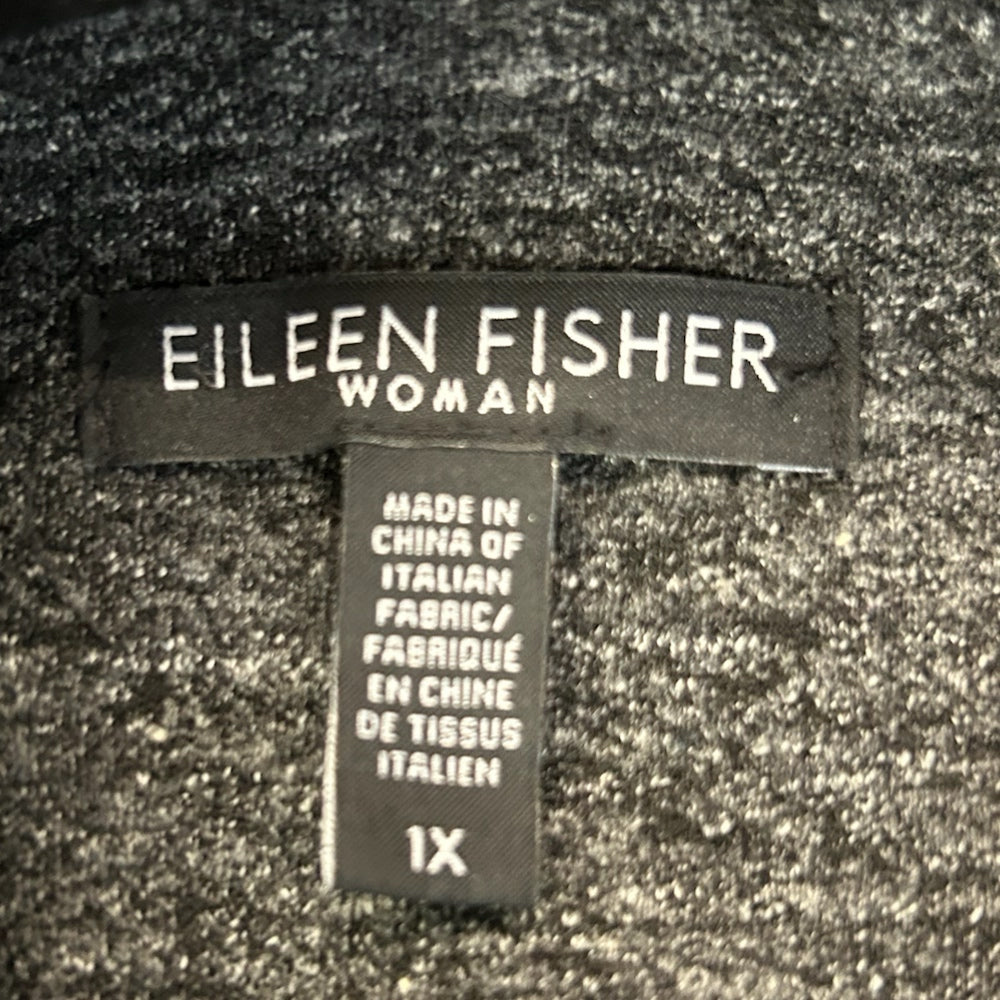 Eileen Fisher Gray Charcoal Hooded Vest SIZE 1X